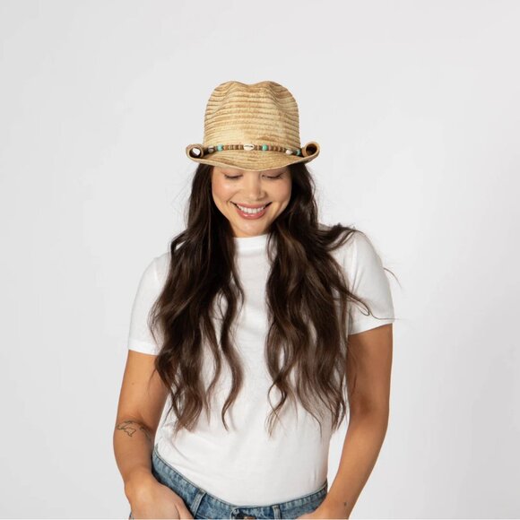 San Diego Hat Company Elena Cowboy with Rolled Wire Brim Edges in Toast main image 7